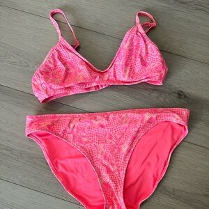 Pink Patterned Bikini Set